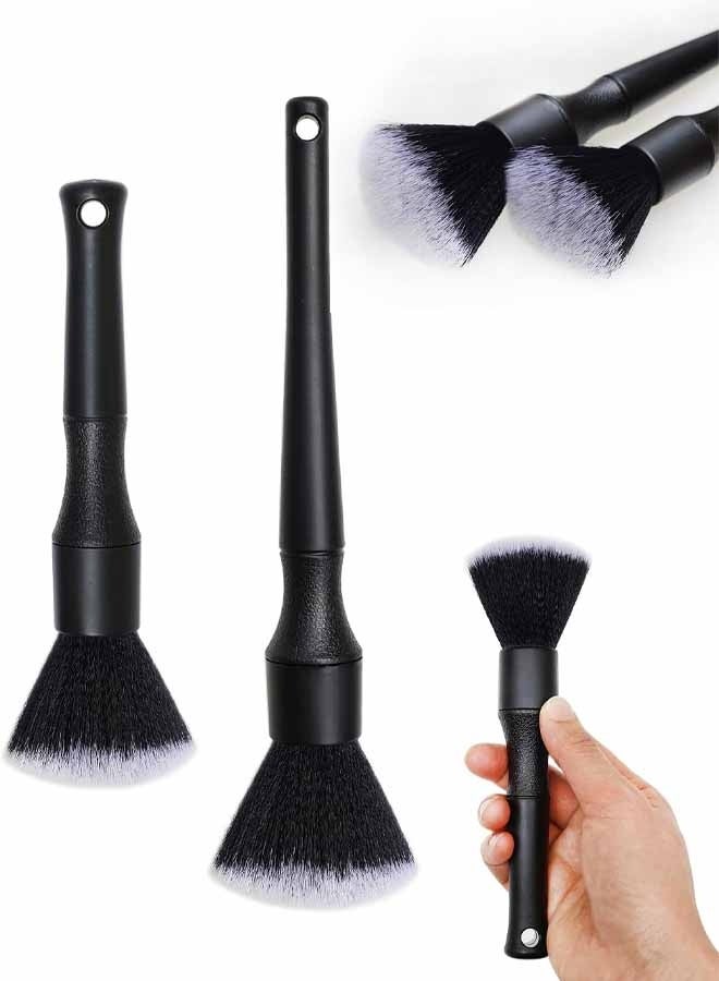 فرشتا تنظيف من الألياف الدقيقة، فرشاة تنظيف داخلية للسيارة لفتحات التهوية، لوحة القيادة، الجلد، أداة تنظيف فعالة لإزالة الغبار من داخل السيارة، أجهزة الكمبيوتر، لوحات المفاتيح، الأجهزة الرقمية - Image 1